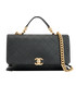 Medium Affinity Classic Flap, &pound;2,700, Handbags, Black, Caviar Leather, Front view